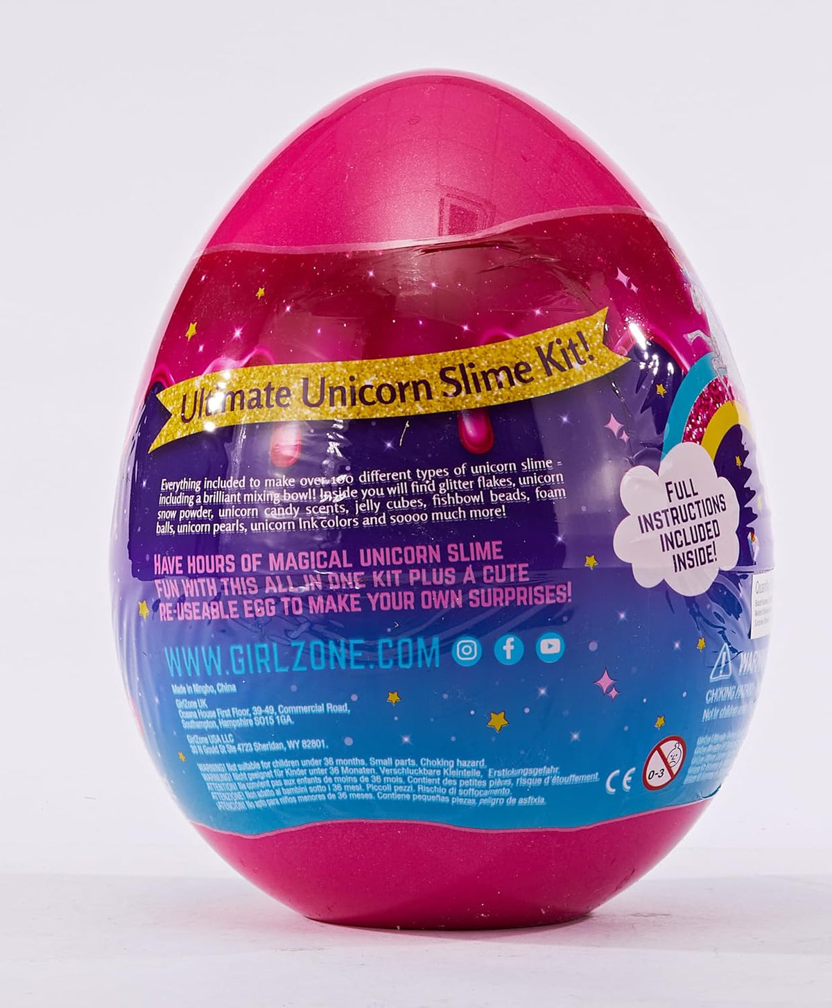 GirlZone Unicorn Egg Sparkly Slime Kit for Kids