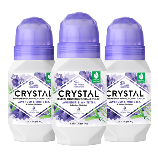 Crystal Essence Mineral Deodorant Roll-On - Lavender & Tea