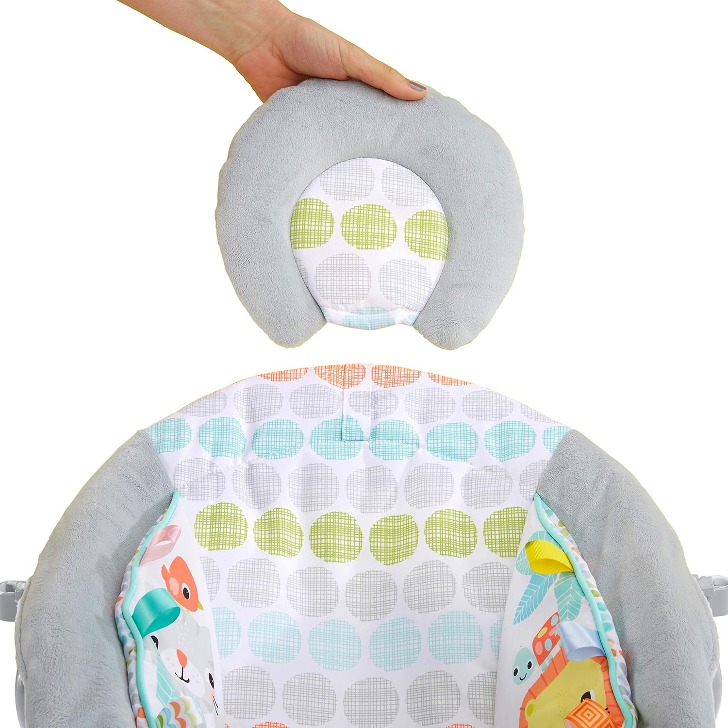 Bright Starts Comfy Baby Bouncer Soothing Vibrations Infant Seat 0-6M Animals Theme