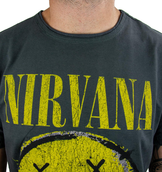 Amplified Men's Nirvana Graphic T-Shirt, Charcoal XXL