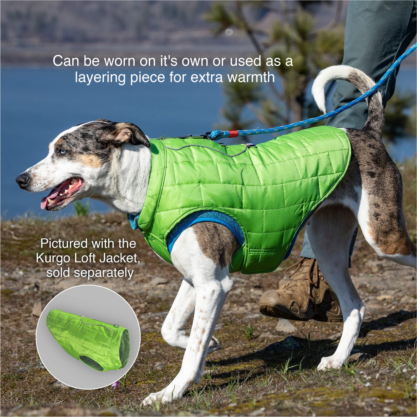 Kurgo Core Lightweight Dog Sweater with Reflective Zip