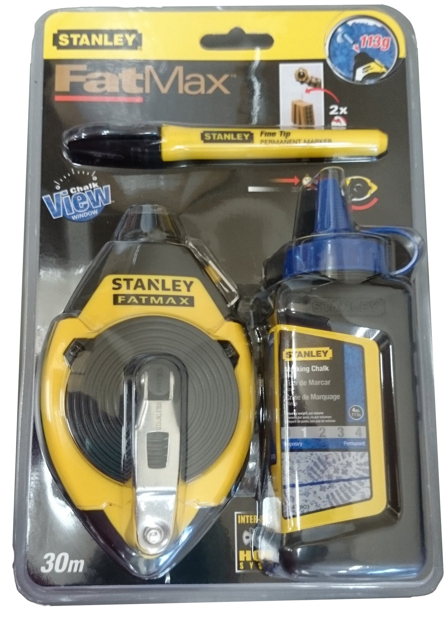 Stanley Fatmax Chalk Line Set - Durable, Fast Winding