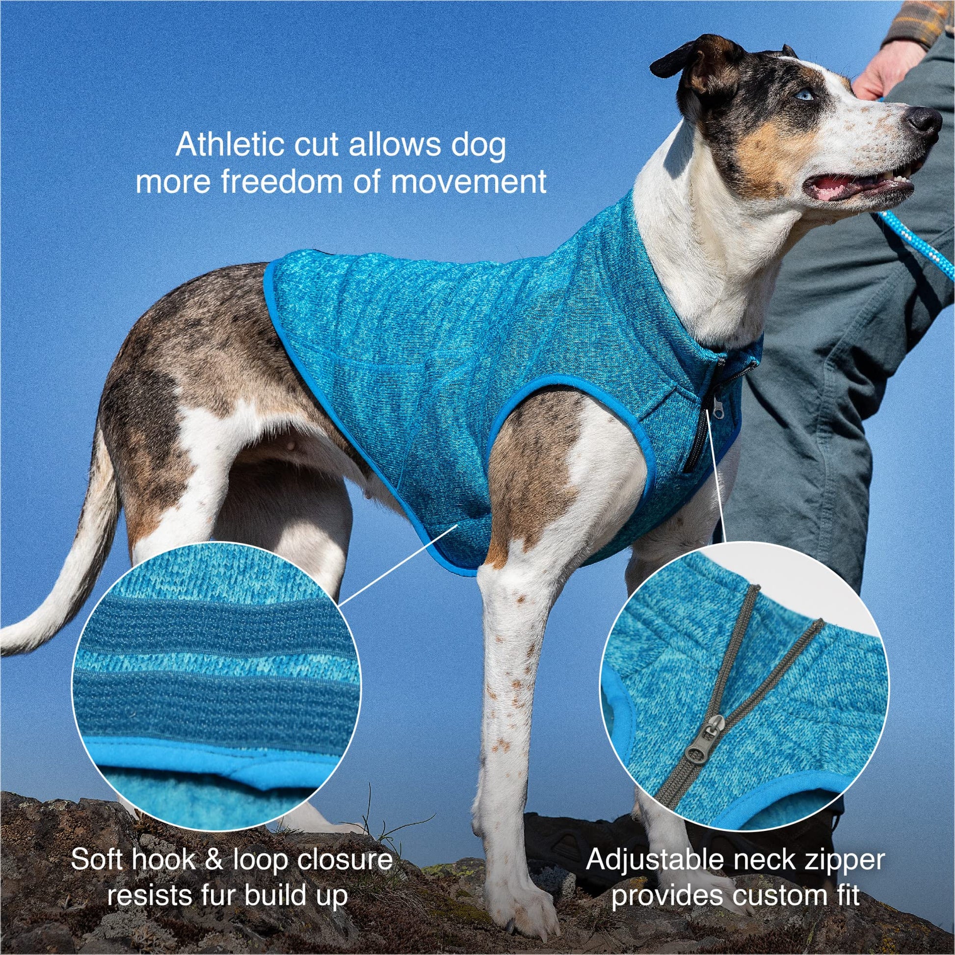 Kurgo Core Lightweight Dog Sweater with Reflective Zip