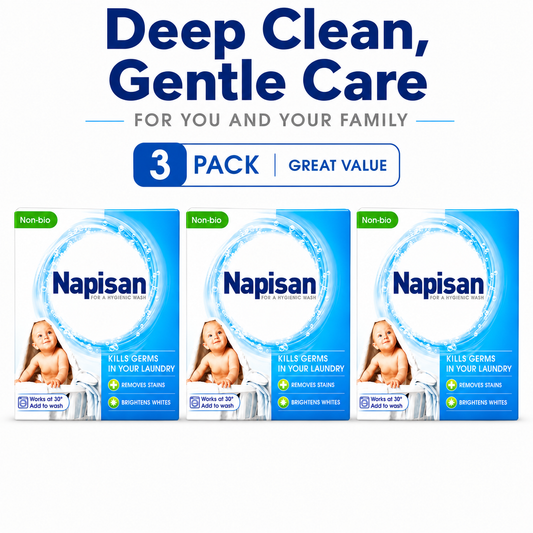 Napisan Non Bio Stain Remover Powder 800g, Kills 99.9% Bacteria Hygienic 3x Pack