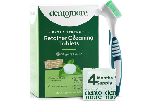 Dentomore Powerful Retainer Cleaner Tablets - 120 Tabs - 4 Months Supply
