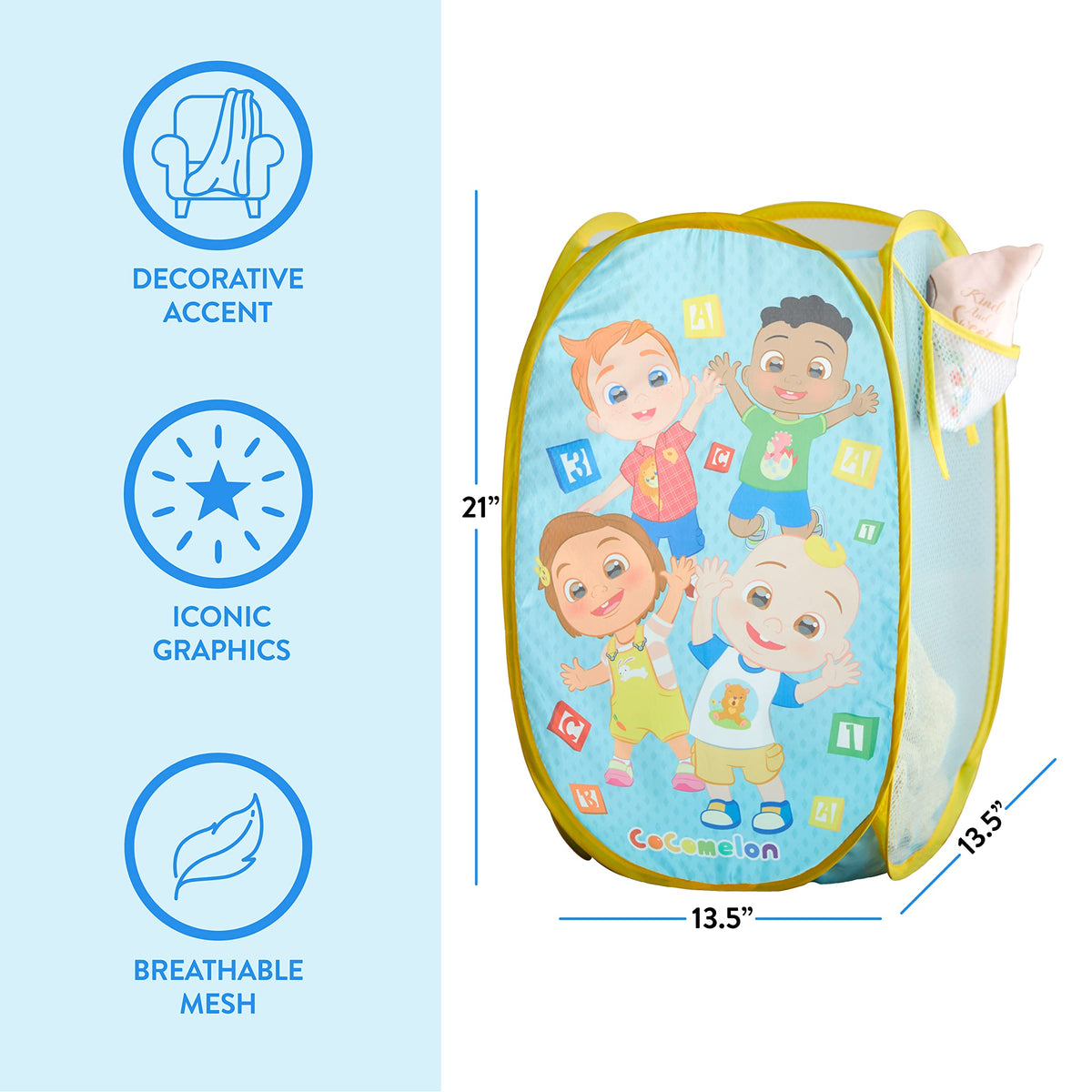 Cocomelon Printed Pop-UP Storage Box for Children, Versatile & Portable