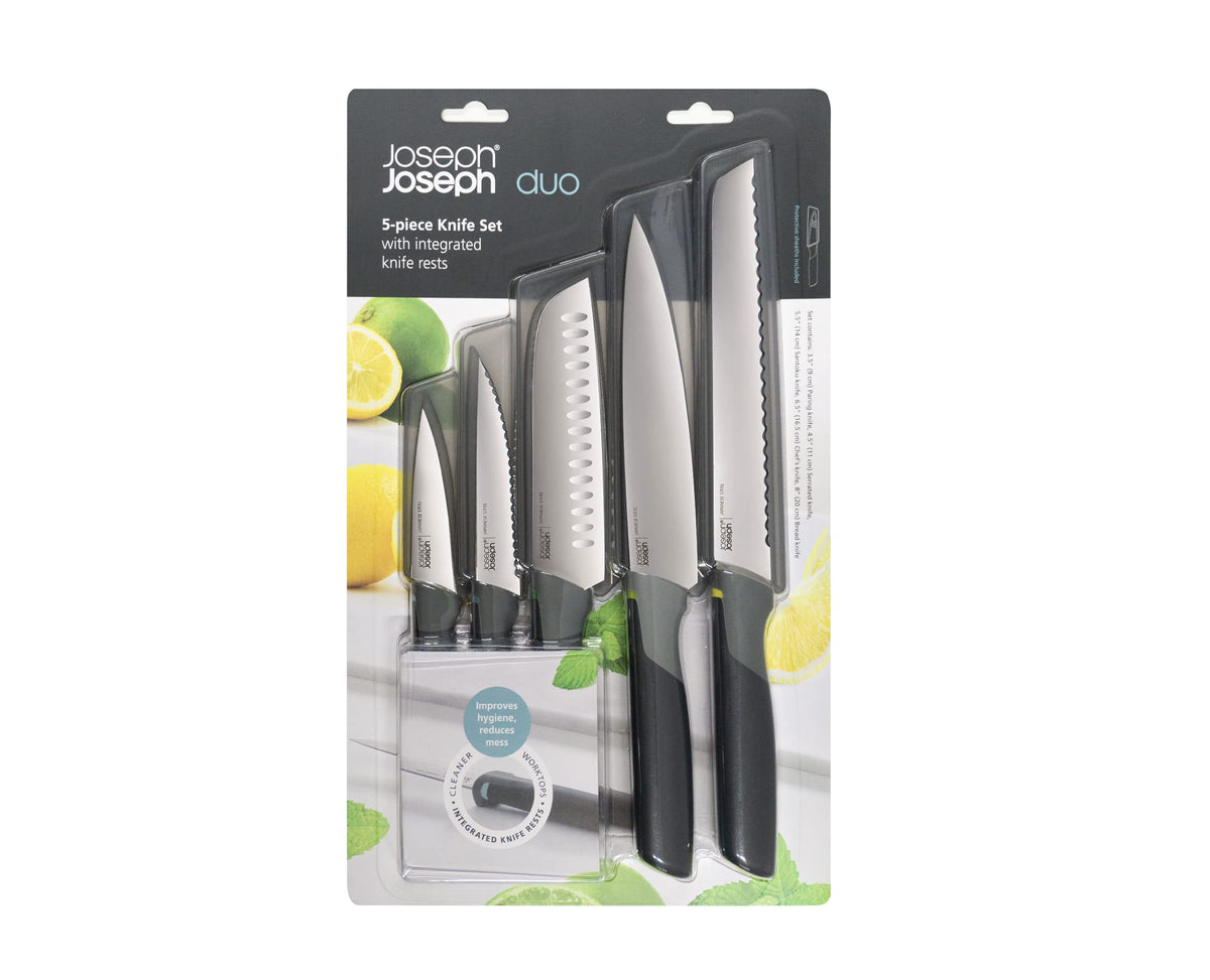Joseph Joseph Duo 5 Piece Elevate Kitchen Knife Set Japanese Stainless Steel Blades