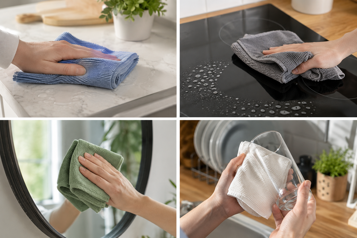 Micro Brite Microfibre Dusters 20Pack, Premium Soft Lint-Free Cleaning Cloths