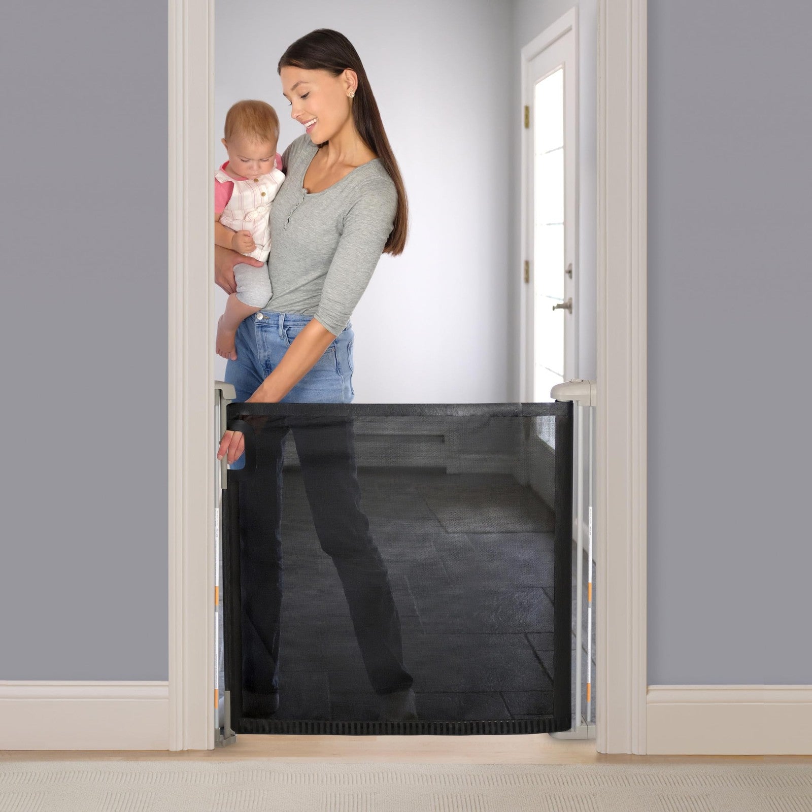 Ingenuity Thruway 52W Retractable Baby Gate with Tuck Away Mesh
