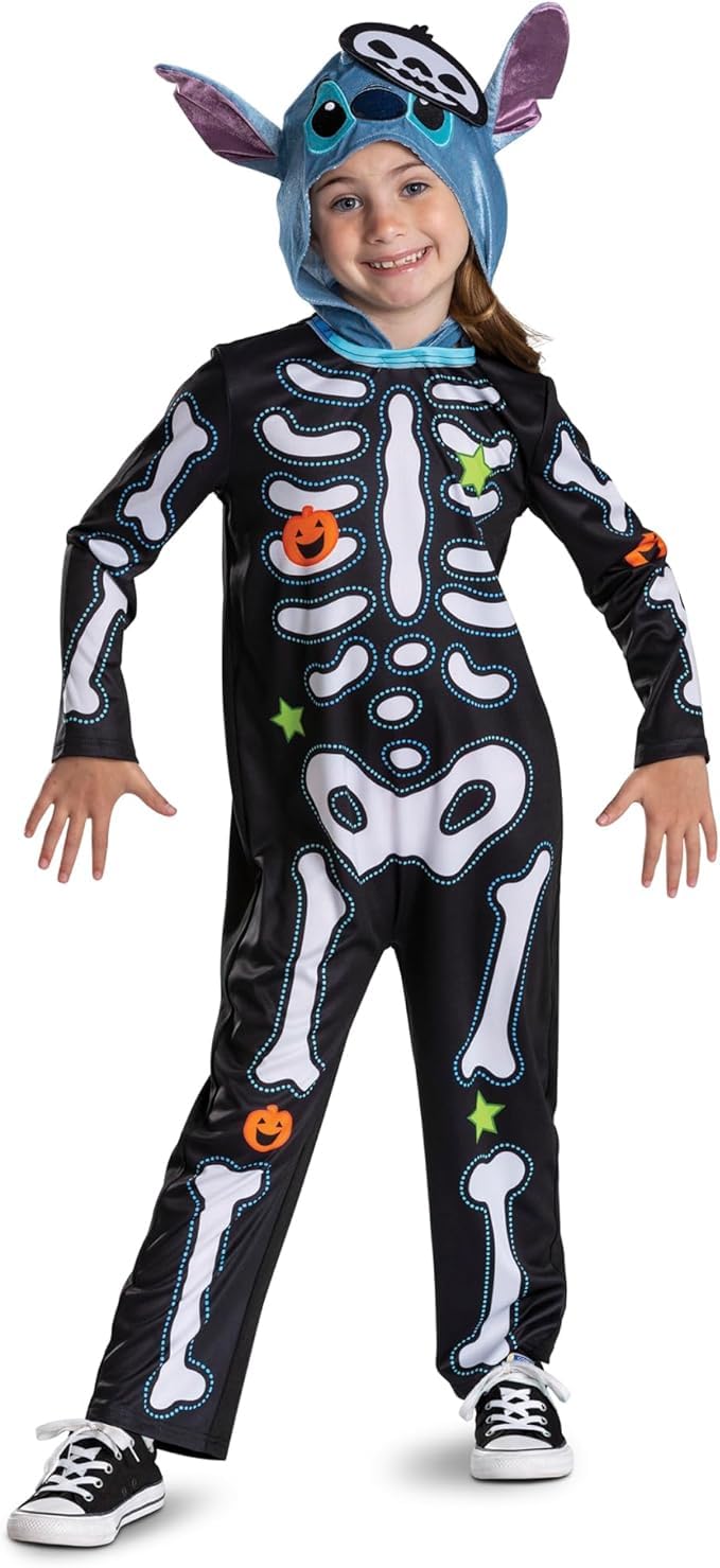 Disney Lilo & Stitch Skeleton Stitch Fancy Dress Costume Child Unisex