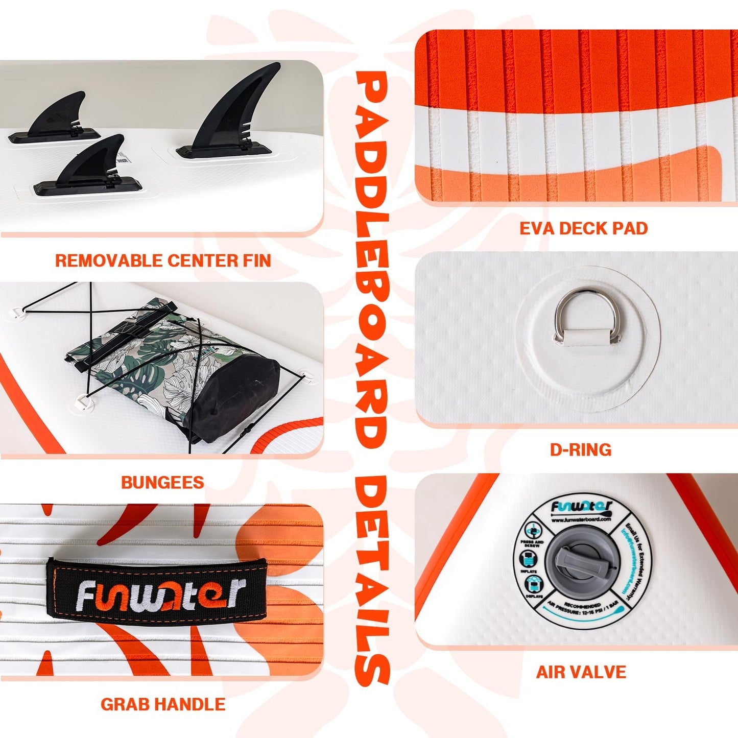FunWater Inflatable Stand Up Paddle Board Ultra-Light iSUP with Paddle & Pump / Accessories
