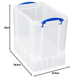 Really Useful Plastic Storage Box 19 Litre Clear with XL Lid