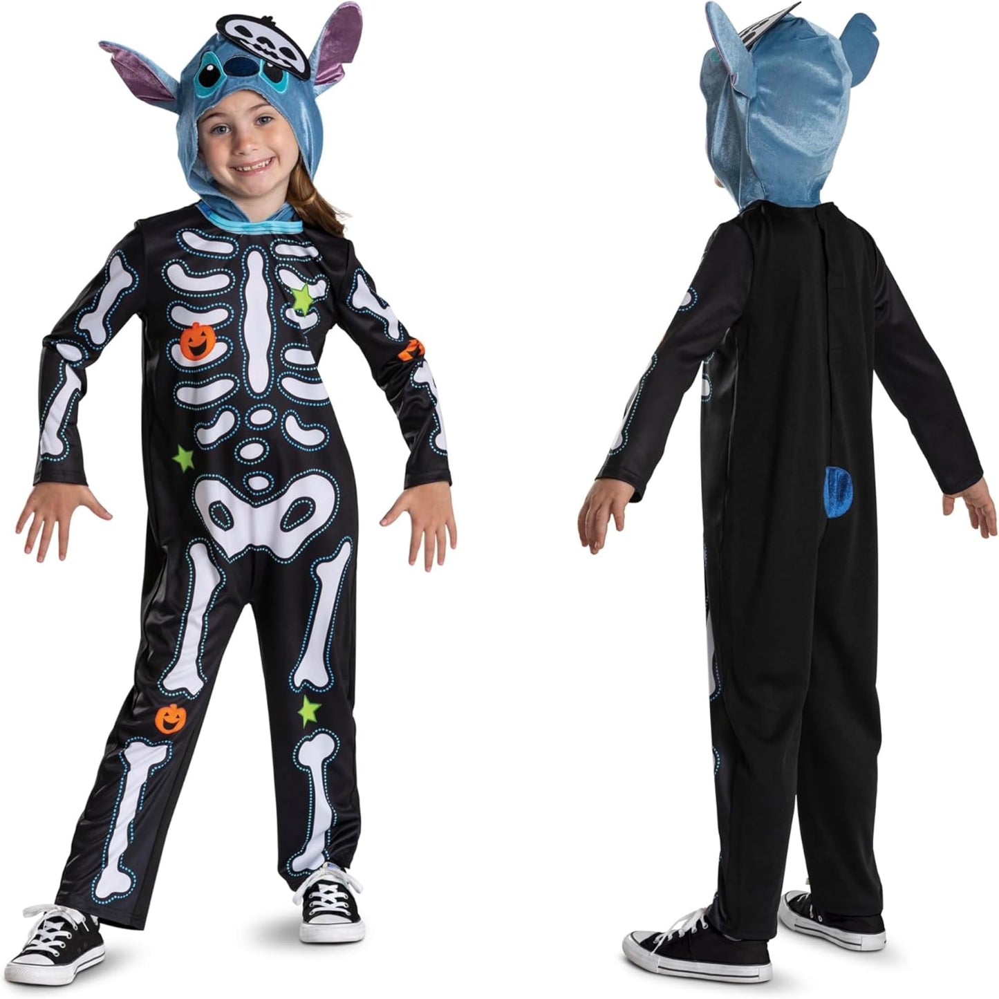 Disney Lilo & Stitch Skeleton Stitch Fancy Dress Costume Child Unisex
