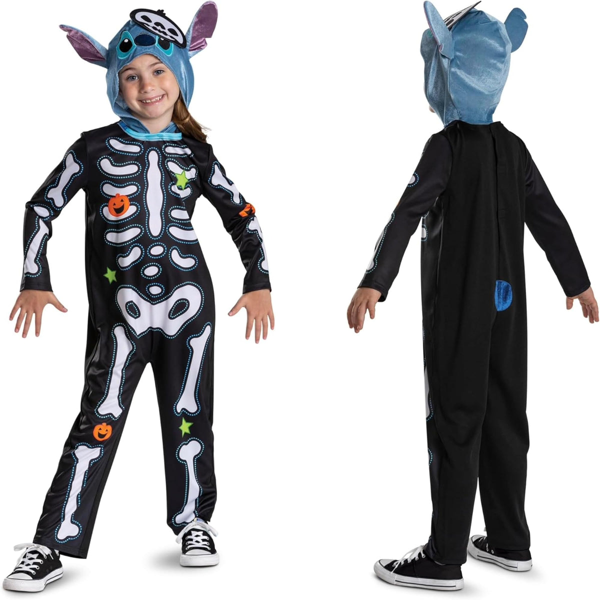 Disney Lilo & Stitch Skeleton Stitch Fancy Dress Costume Child Unisex