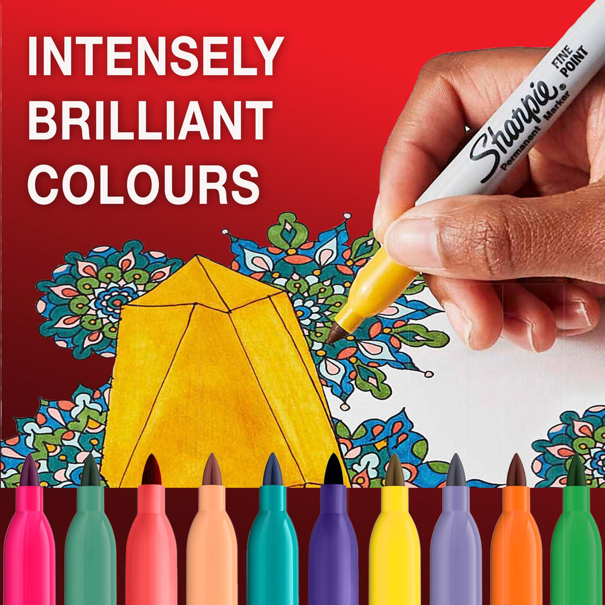 Sharpie Permanent Markers Fine Point Colouring Pens 18 Pack Assorted Colours