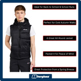 Berghaus Kid's 14-15yrs Burham Gilet with Hood, Water-Resistant Black Bodywarmer