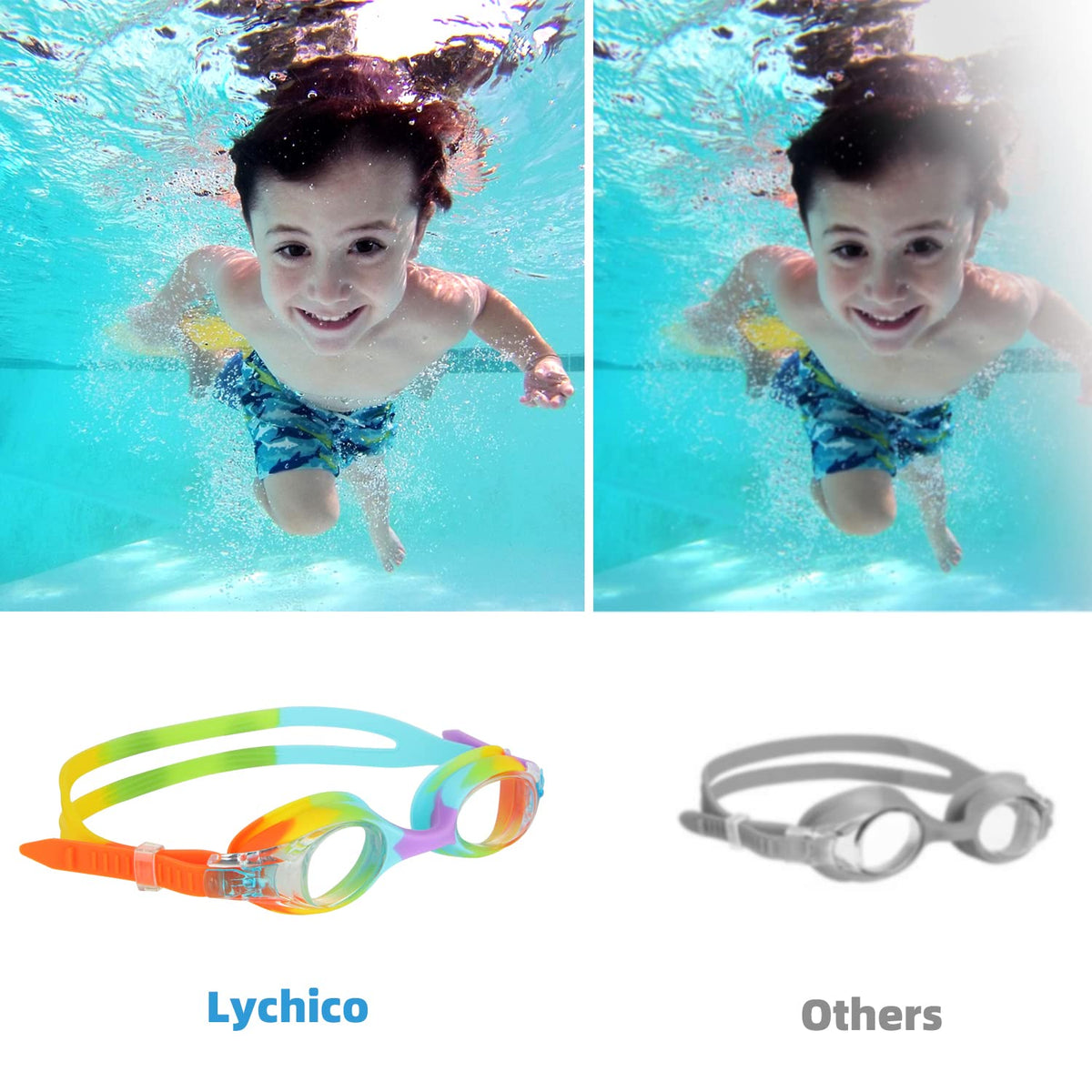 Kids Swimming Goggles, Anti-Fog UV Resist Leak Proof Swimming Goggles for Kids Boys Girls, Childrens Swimming Goggles Comfortable Food Grade Silicone (Age 3-14)