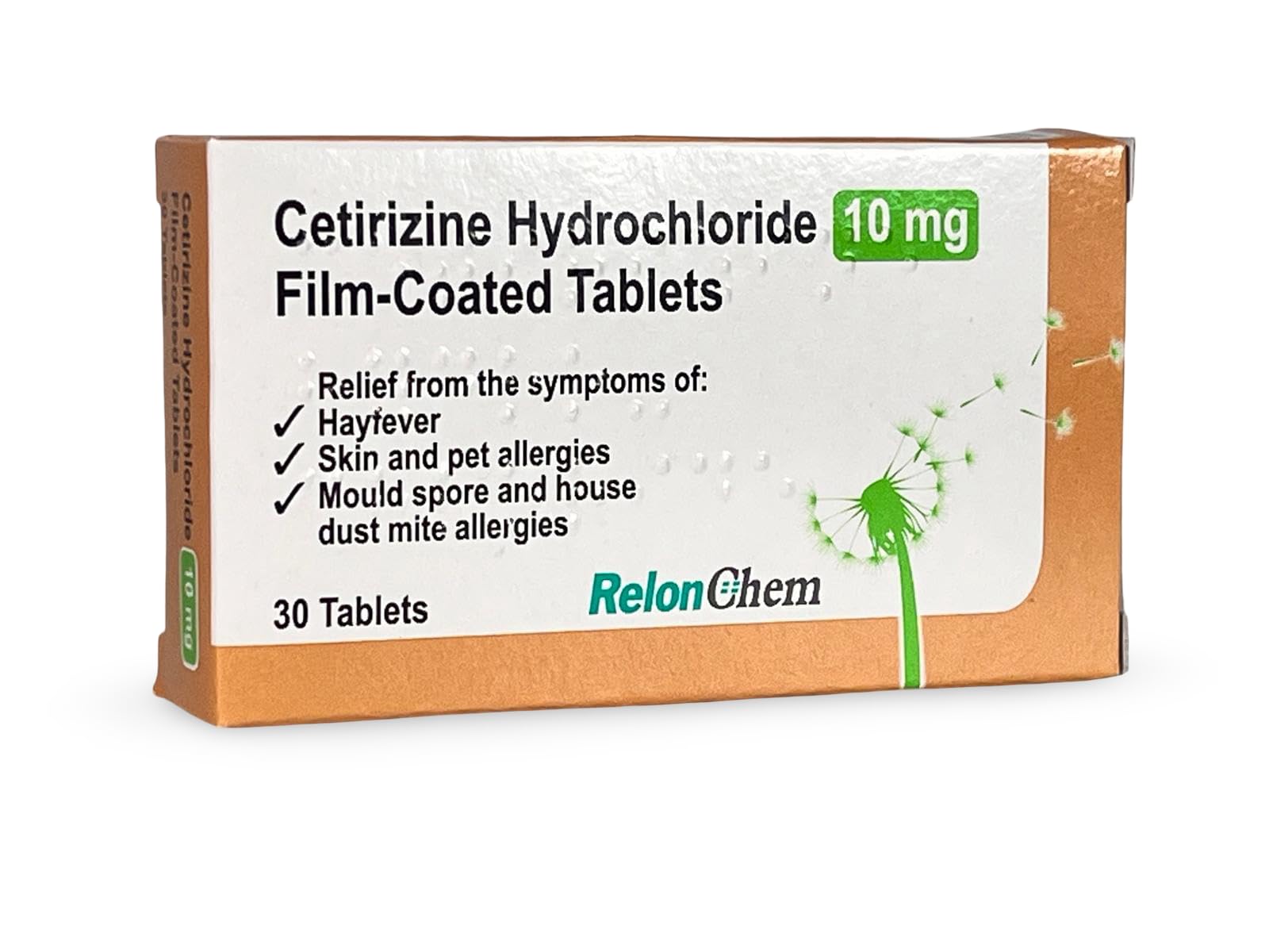 RelonChem Cetirizine 10mg Hayfever Allergy Tablets 12 Months Supply - EXP 01/28