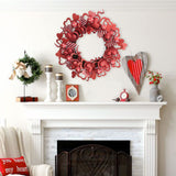 18-Inch Red Heart Wreath Front Door Decoration Valentine's Day / Christmas