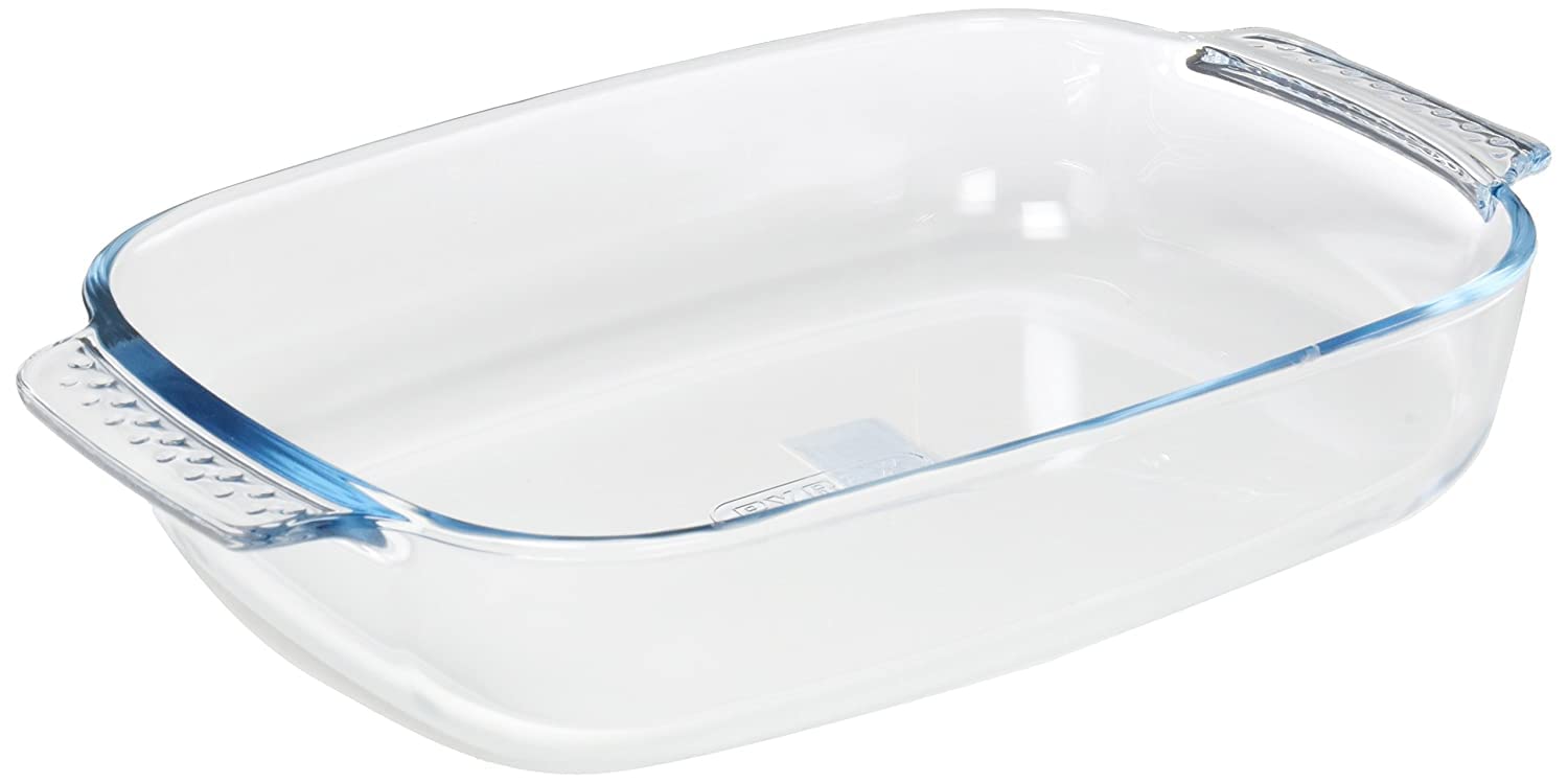 Pyrex Rectangular Classic Roaster Glass Dish 31 x 20cm 1.8 Litre Easy Grip