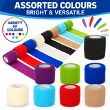 80x Rolls of Self-Adhesive Elastic Bandage Wrap for Sports/First Aid/Pets Compression Support