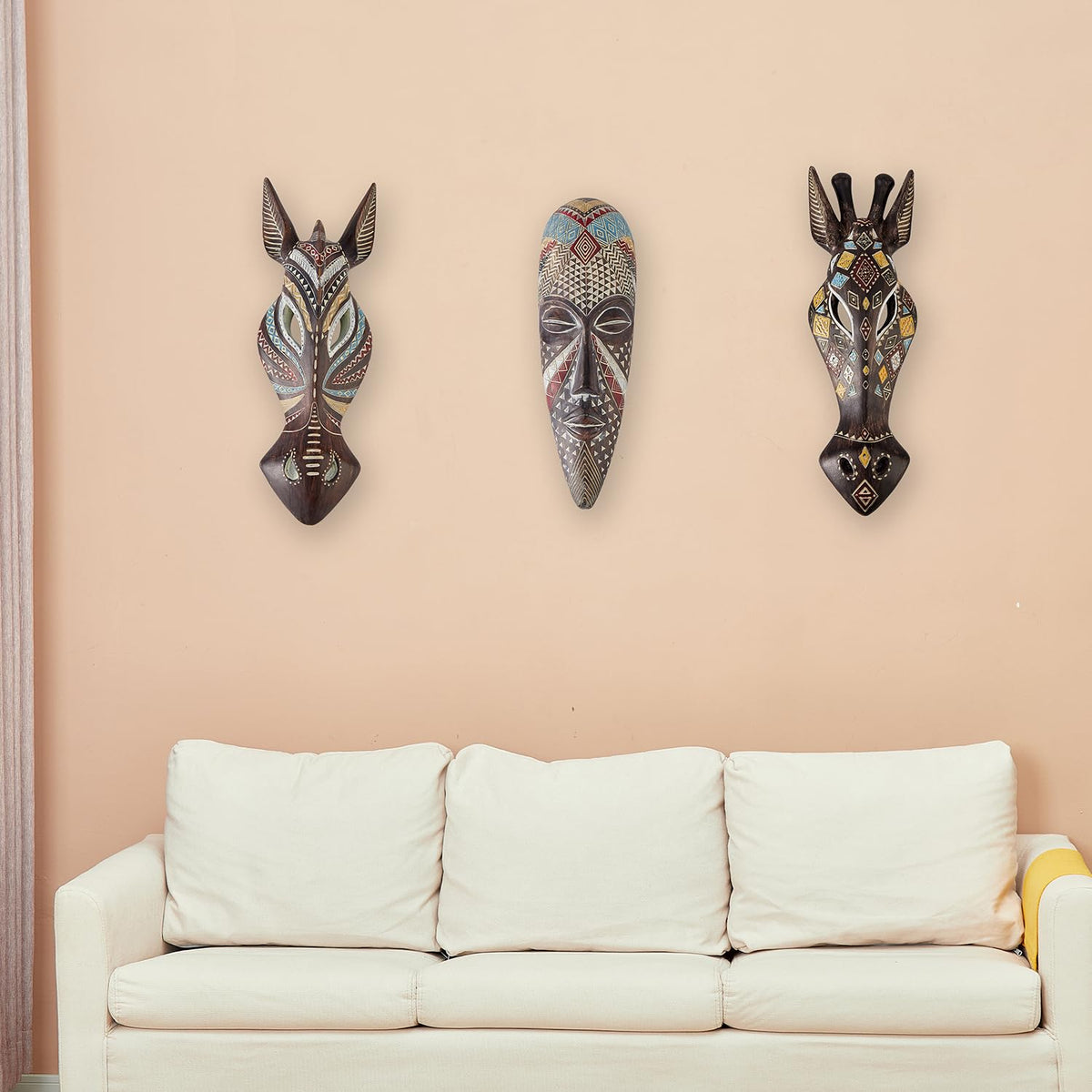 African Tribal Wall Mask Hand Carved Sculpture Art Decor