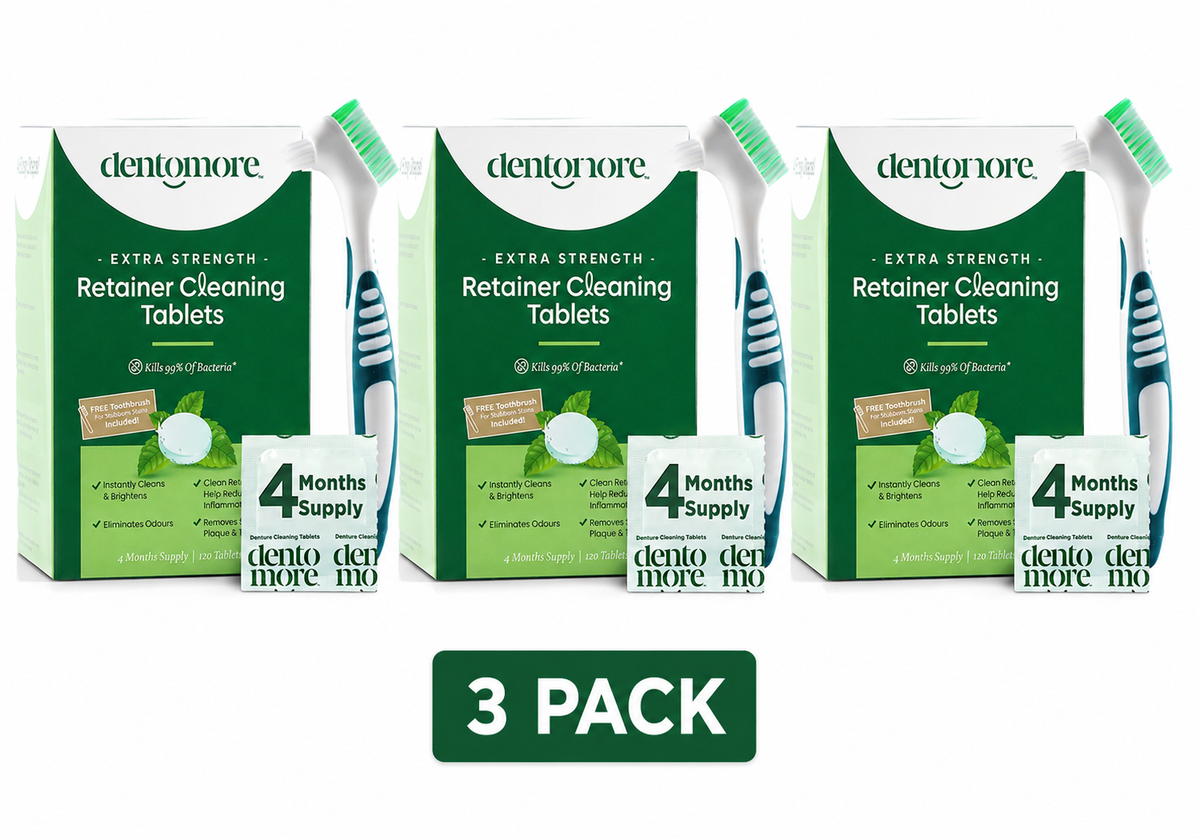 Dentomore Retainer Cleaner Tablets 12 Month Supply 360 Extra Strength Tablets