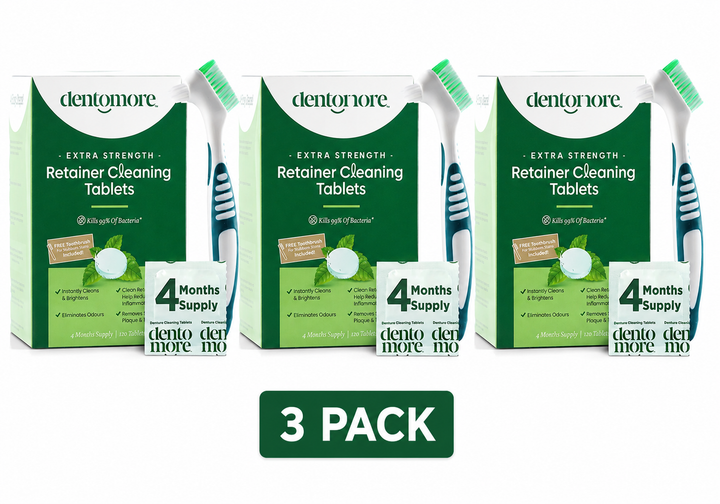 Dentomore Retainer Cleaner Tablets 12 Month Supply 360 Extra Strength Tablets