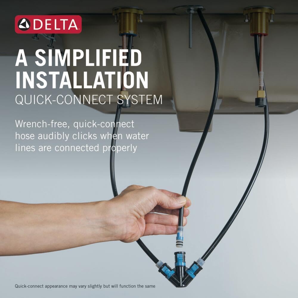 Delta Nicoli Widespread Bathroom Faucet Chrome 3 Hole Sink with 2 Handles