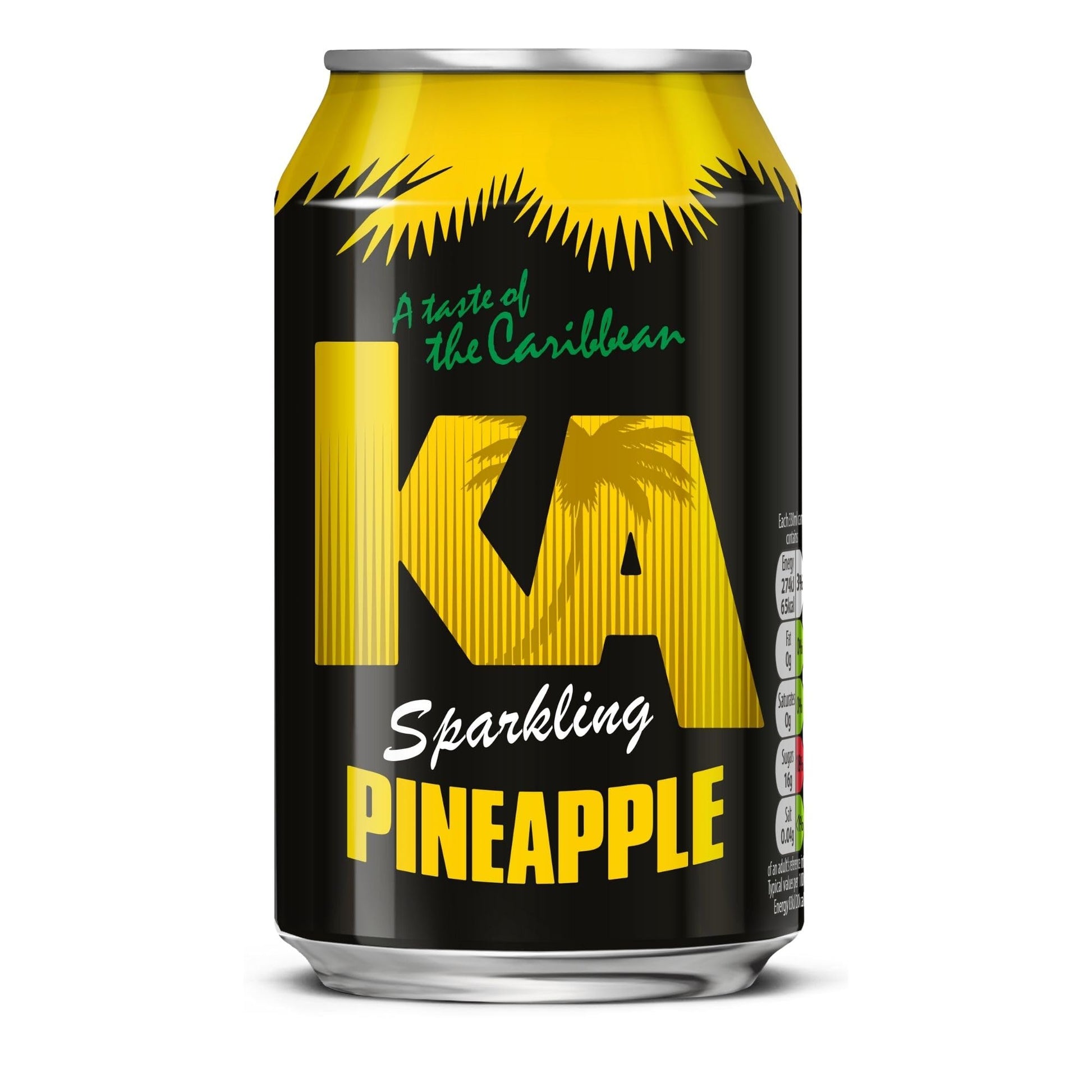 KA Caribbean Pineapple Fizzy Drinks 24 x 330ml Cans Multipack