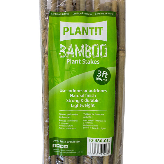 PLANT !T 3FT Bamboo Stakes Pack of 25 - Garden Plant Support Canes Indoors/Outdoors