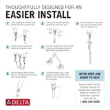 Delta Nicoli Widespread Bathroom Faucet Chrome 3 Hole Sink with 2 Handles