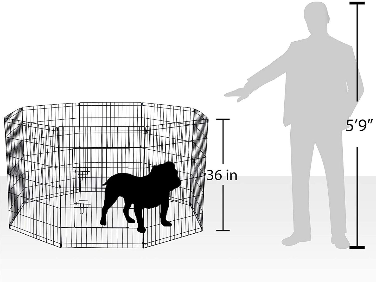 Underdog 8 Panel Play Pen 91cm/36inch Foldable Indoor Outdoor Play Yard