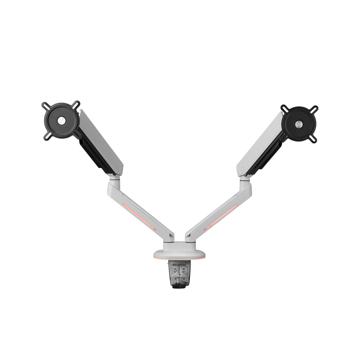 One For All Universal Gaming Dual Monitor Arm for 21-45 Inch Screens - VESA 75/100mm - Heigh adjustment -Tilt (80°), Swivel (180°) and Rotate (360°) - Max weight - 14 kg per screen - White (DM8220)