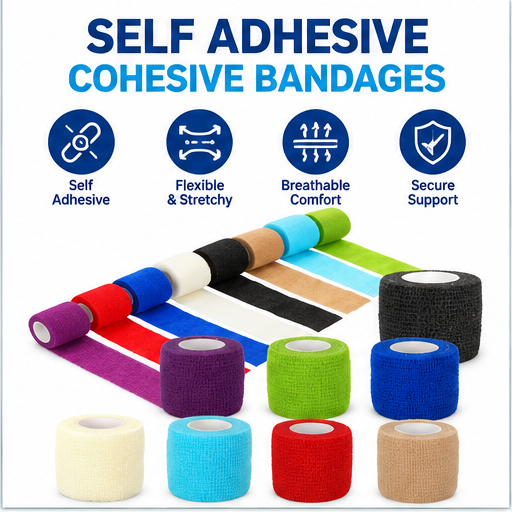 40x Rolls of Self-Adhesive Elastic Bandage Wrap for Sports/First Aid/Pets Compression Support