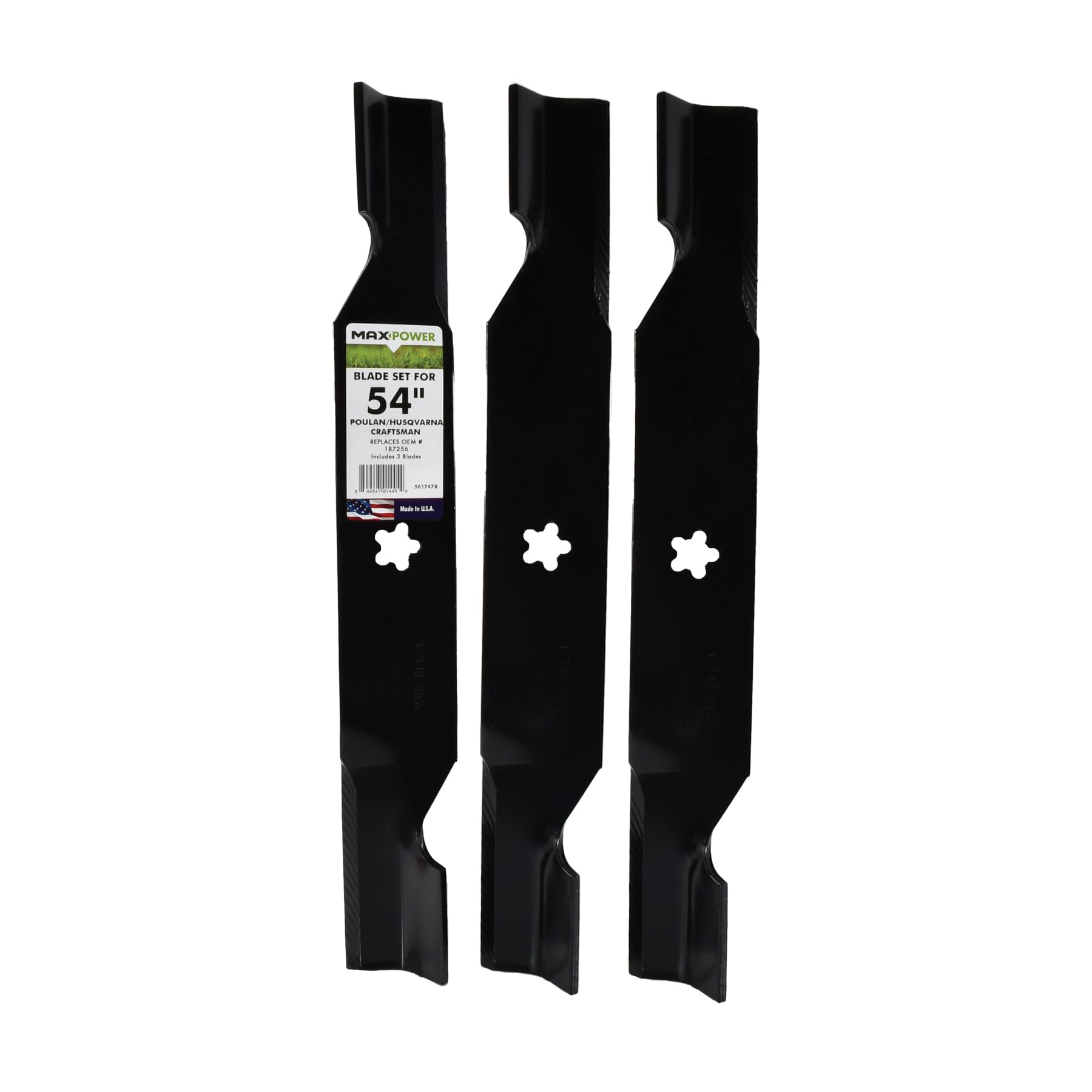 MAXPOWER 561747 Mower Blades 54 inch Set Craftsman/Poulan