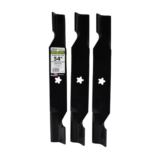 MAXPOWER 561747 Mower Blades 54 inch Set Craftsman/Poulan