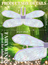 PullCrease Dragonfly Wings for Adults Halloween Fairy Costume Cosplay Gold