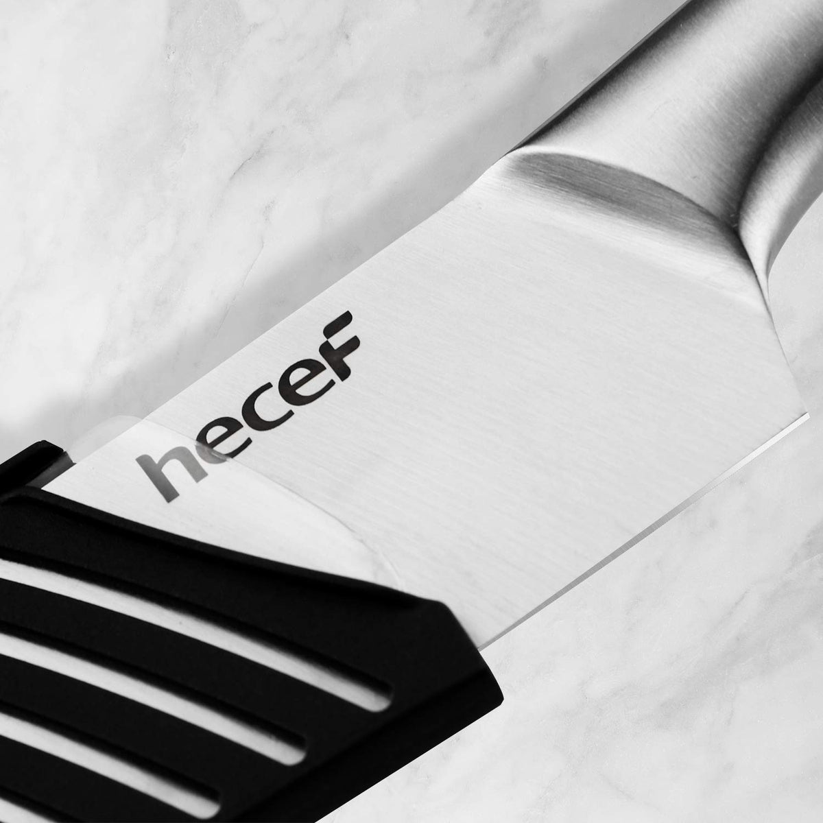 hecef Premium Kitchen Knife Set of 5 - Chef, Bread, Santoku & Paring Knifes
