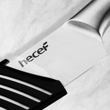hecef Premium Kitchen Knife Set of 5 - Chef, Bread, Santoku & Paring Knifes
