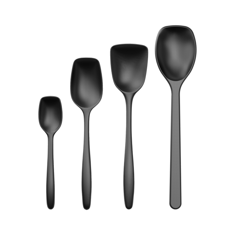 Rosti Classic 4 Piece Cooking Spoon Set, Black