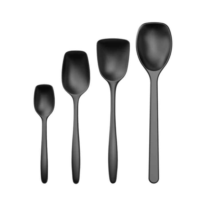 Rosti Classic 4 Piece Cooking Spoon Set, Black