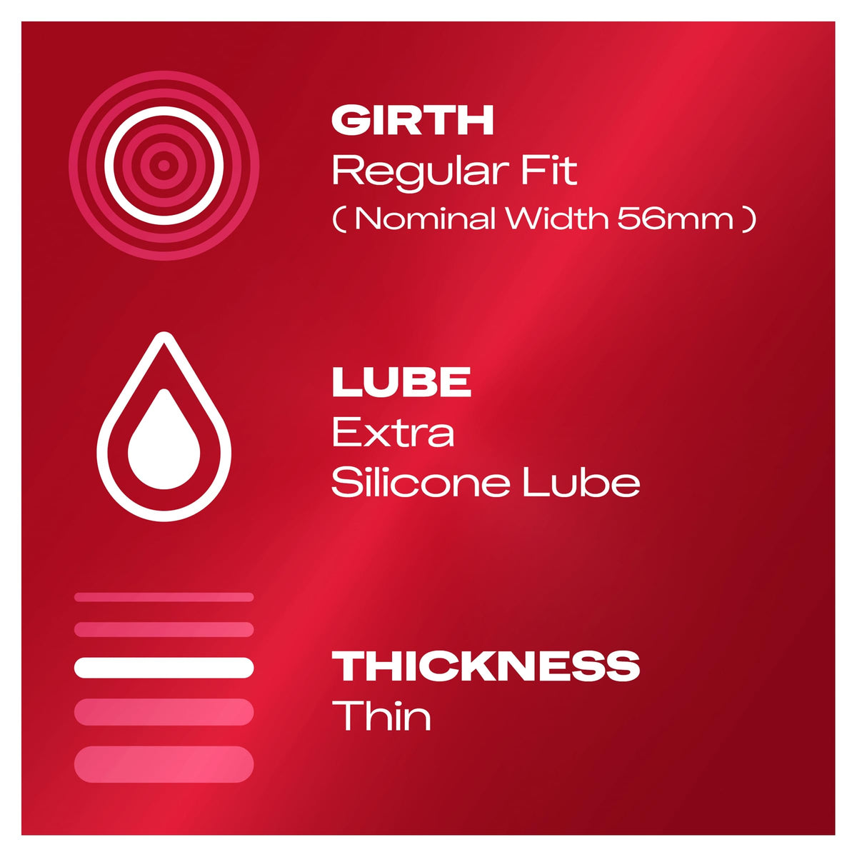 Durex Thin Feel Extra Lube 12 Condoms - Silicone Lubricated - Regular Fit