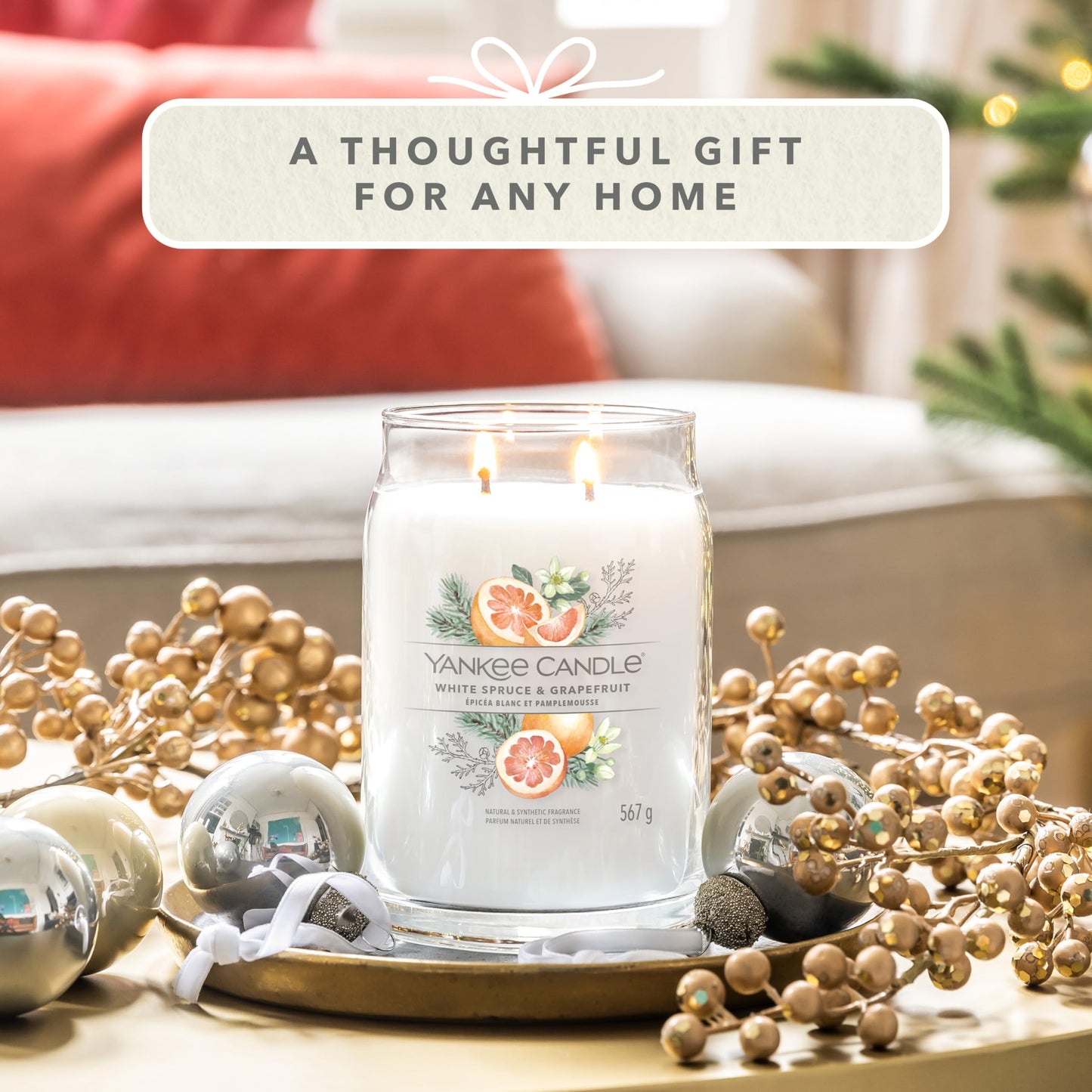 Yankee Candle Signature Large Scented Jar Candle - White Spruce & Grapefruit