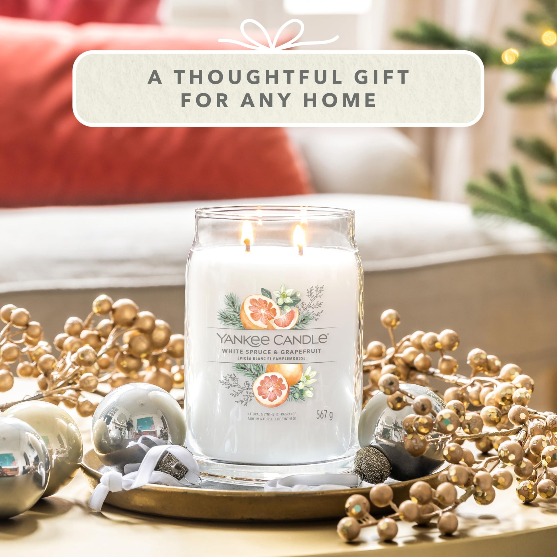 Yankee Candle Signature Large Scented Jar Candle - White Spruce & Grapefruit