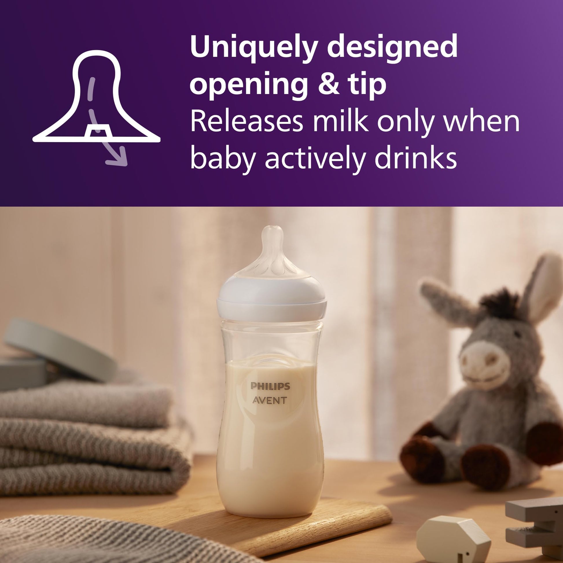 Philips AVENT Natural Baby Bottle 330ml 2 Pack with Natural Response Teat