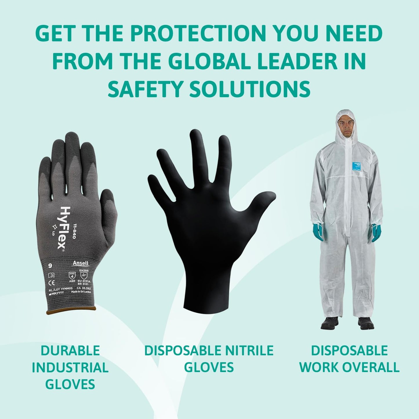 Ansell AlphaTec 87-086 Chemical Protection Gloves, Long Cuff Size L - 12 Pairs