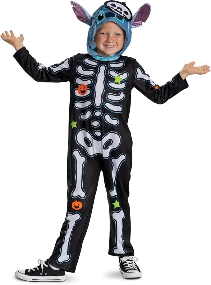 Disney Lilo & Stitch Skeleton Stitch Fancy Dress Costume Child Unisex