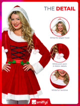 Smiffys Miss Santa Costume Red Dress Women's Size 8-10