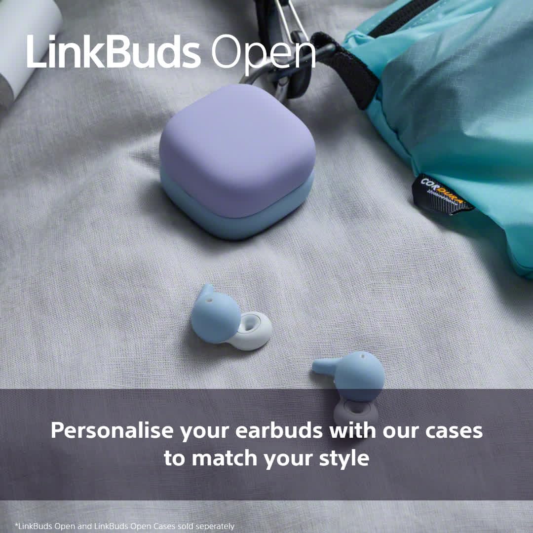 Sony LinkBuds Open Case Cover - Ash Pink with Easy Clip-On Ring